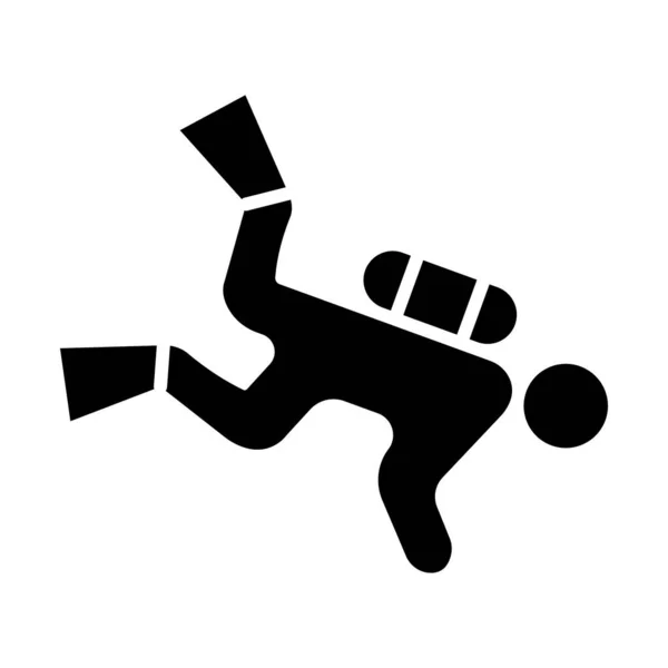 Diver Vector Glyph Icon Für Den Persönlichen Und Kommerziellen Gebrauch — Stockvektor