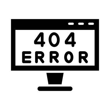 Kişisel ve Ticari Kullanım İçin 404 Hata Vektörü Glyph Simgesi