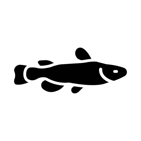 Catfish Vector Glyph Icon Voor Persoonlijk Commercieel Gebruik — Stockvector