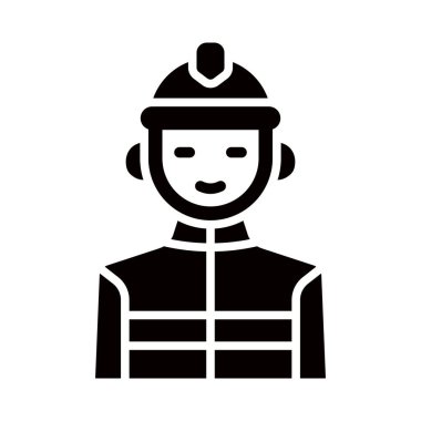 Kişisel ve ticari kullanım için İtfaiyeci Vektörü Glyph Simgesi