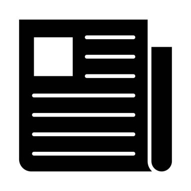 Kişisel ve ticari kullanım için Gazete Vektörü Glyph Simgesi