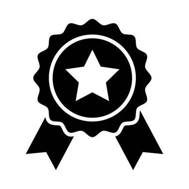 Kişisel ve ticari kullanım için Rozet Vektörü Glyph Simgesi