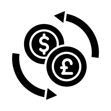 Kişisel ve Ticari Kullanım İçin Para Takas Vektörü Kabartma Simgesi