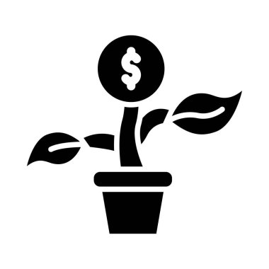 Kişisel ve Ticari Kullanım İçin Yatırım Vektörü Glyph Simgesi