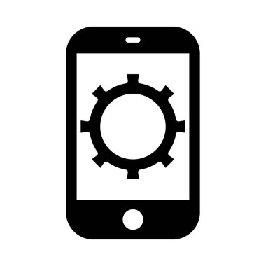 Kişisel ve ticari kullanım için Gear Vektörü Glyph Simgesi