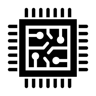 Kişisel ve Ticari Kullanım için İşlemci Vektörü Kabartma Simgesi