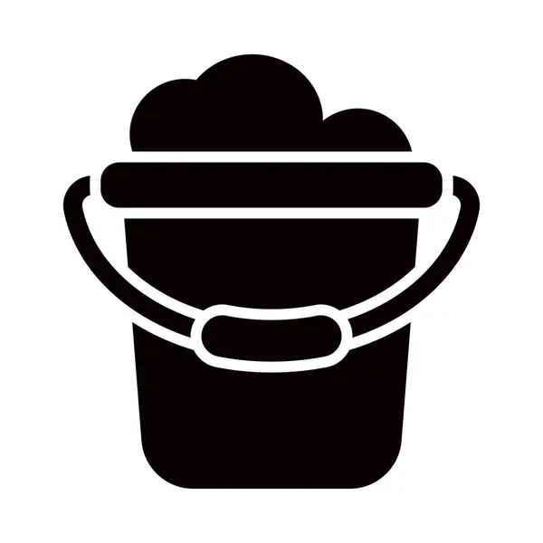 Water Bucket Vector Glyph Icon Personal Commercial Use — Stock Vector