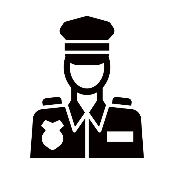 Police Officer Vector Glyph Icon Personal Commercial Use — Stock Vector