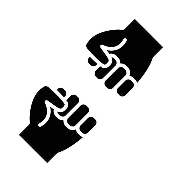 Fist Bump Vector Glyph Icon Personal Commercial Use — Stock Vector