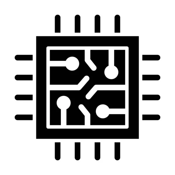 Chip Vector Glyph Icon Für Den Persönlichen Und Kommerziellen Gebrauch — Stockvektor