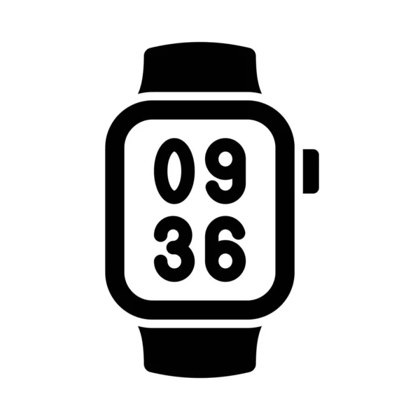 Smartwatch Vector Glyph Ikona Pro Osobní Komerční Použití — Stockový vektor