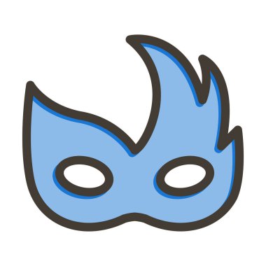 Karnaval Maskesi Kalın Çizgisi Kişisel ve Ticari Kullanım İçin Renk Simgesi Dolduruldu