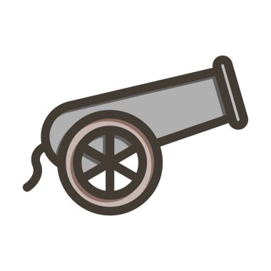 Kişisel ve ticari kullanım için Renk Simgesi Doldurulmuş Cannon Vector Kalın Çizgisi
