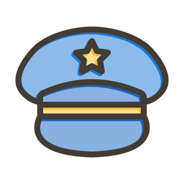 Kişisel ve ticari kullanım için Renk Simgesi Doldurulmuş Şapka Vektörü Kalın Çizgisi