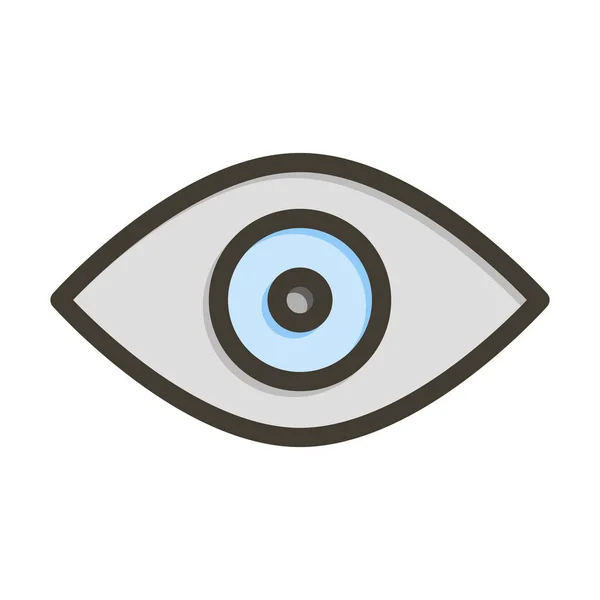 Icône Remplie Couleurs Ligne Épaisse Vecteur Oeil Pour Usage Personnel — Image vectorielle