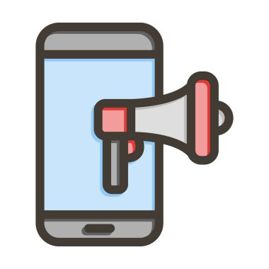 Kişisel ve Ticari Kullanım İçin Renk Simgesi Doldurulmuş Pazarlama Vektörü Kalın Çizgisi