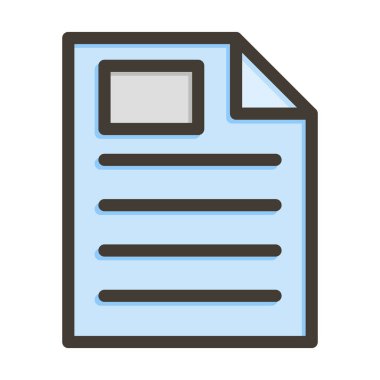 Kişisel ve Ticari Kullanım İçin Renk Simgesi Doldurulmuş Belge Vektörü Kalın Çizgisi