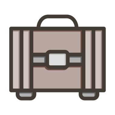 Çanta Vektörü Kalın Çizgisi Kişisel ve Ticari Kullanım için Renk Simgesi Dolduruldu