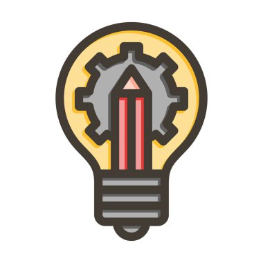 İş Stratejisi Vektörü Kalın Çizgi Renk Simgesi Kişisel ve Ticari Kullanım İçin