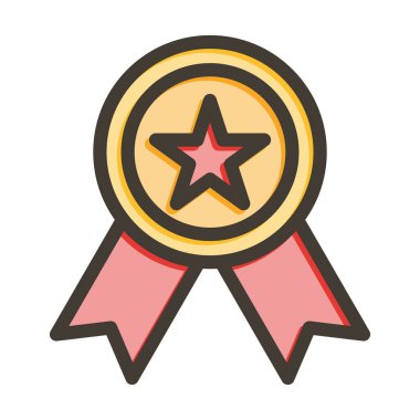 Kişisel ve Ticari Kullanım İçin Renk Simgesi Doldurulmuş Başarı Vektörü Kalın Çizgisi