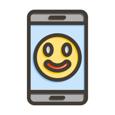 Memnuniyet Vektörü Kalın Çizgi Renk Simgesi Kişisel ve Ticari Kullanım İçin