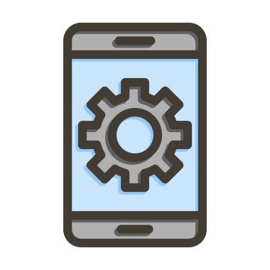 Kişisel ve ticari kullanım için Renk Simgesi Doldurulmuş Vektör Kalın Çizgisi Ayarlanıyor