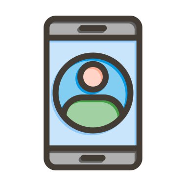 Akıllı Telefon Destek Vektörü Kalın Çizgisi Kişisel ve Ticari Kullanım İçin Renk Simgesi Dolduruldu