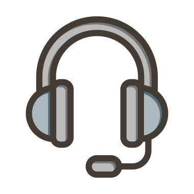 Müşteri Hizmetleri Vektörü Kalın Çizgisi Kişisel ve Ticari Kullanım İçin Renk Simgesi Dolduruldu