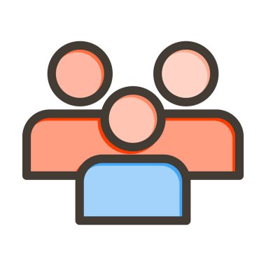 Forum Vektör Kalın Çizgisi Kişisel ve Ticari Kullanım için Renk Simgesi Dolduruldu