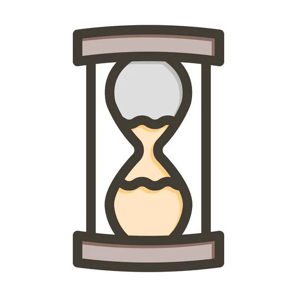 Песочные Часы Вектор Толстая Линия Заполненные Цвета Значок Личного Коммерческого — стоковый вектор