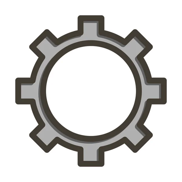 Gear Vector Thick Line Colors Icon Für Den Persönlichen Und — Stockvektor