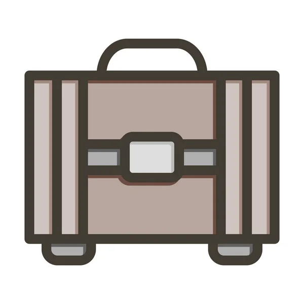 Suitcase Vector Thick Line Filled Colors Icon Personal Commercial Use — Stock Vector