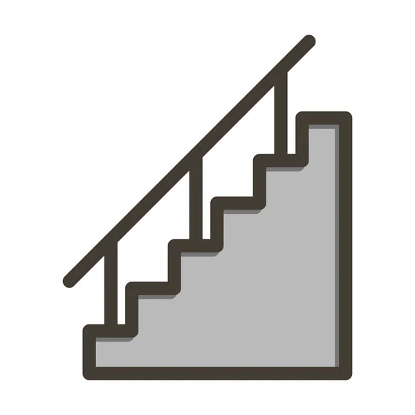 Treppen Vector Thick Line Colors Icon Für Den Persönlichen Und — Stockvektor