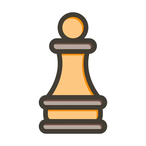 Pawn Vector Thick Line Colors Icon Für Den Persönlichen Und — Stockvektor