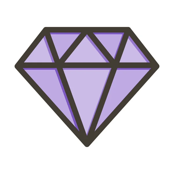 Diamond Vector Thick Line Colors Icon Für Den Persönlichen Und — Stockvektor