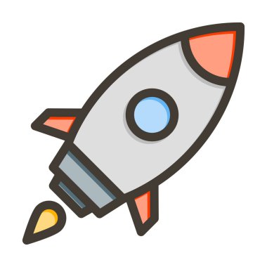 Başlangıç Vektörü Kalın Çizgisi Kişisel ve Ticari Kullanım için Renk Simgesi Dolduruldu