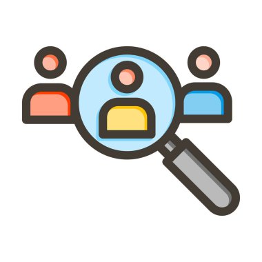 Kişisel ve Ticari Kullanım İçin Renk Simgesi Doldurulmuş İşe Alma Vektörü Kalın Çizgisi