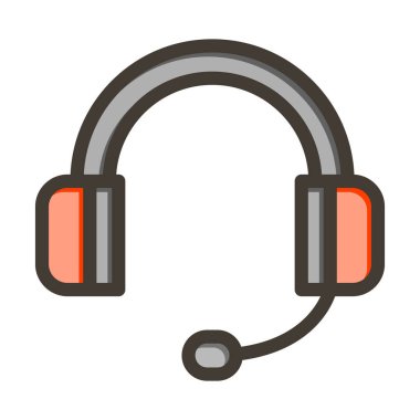 Müşteri Bakımı Vektörü Kalın Çizgisi Kişisel ve Ticari Kullanım İçin Renk Simgesi Dolduruldu