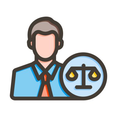 Kişisel ve Ticari Kullanım İçin Renk Simgesi Doldurulmuş Yasal Danışman Vektör Kalın Çizgisi