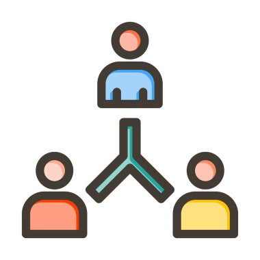 Kişisel ve Ticari Kullanım İçin Renk Simgesi Doldurulmuş İşbirliği Vektörü Kalın Çizgisi