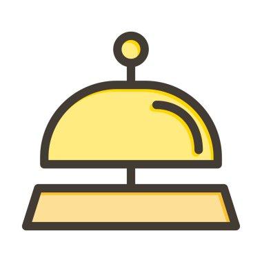 Otel Çanı Kalın Çizgisi Kişisel ve Ticari Kullanım İçin Renk Simgesi Dolduruldu