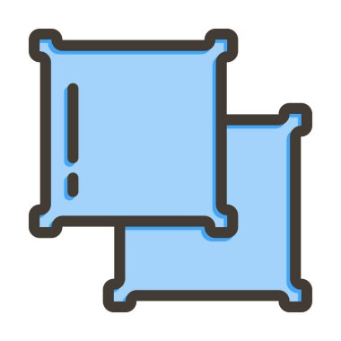 Yastık Vektörü Kalın Çizgisi Kişisel ve Ticari Kullanım İçin Renk Simgesi Dolduruldu