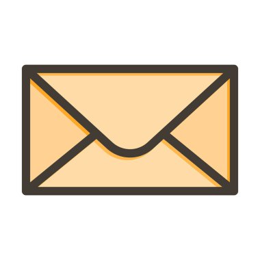 Kişisel ve ticari kullanım için Renk Simgesi Doldurulmuş E- posta Vektörü Kalın Çizgisi