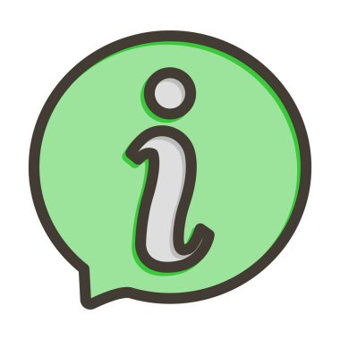 Kişisel ve Ticari Kullanım İçin Renk Simgesi Doldurulmuş Bilgi Vektörü Kalın Çizgisi