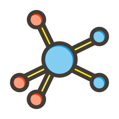 Kişisel ve Ticari Kullanım İçin Renk Simgesi Doldurulmuş Ağ Vektörü Kalın Çizgisi