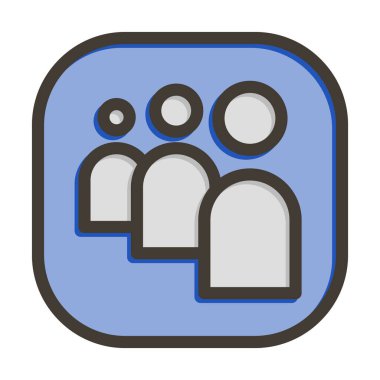 Myspace Vektör Kalın Çizgisi Kişisel ve Ticari Kullanım için Renk Simgesi Dolduruldu