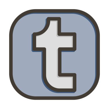 Kişisel ve Ticari Kullanım İçin Renk Simgesi Doldurulmuş Tumblr Vektör Kalın Çizgisi
