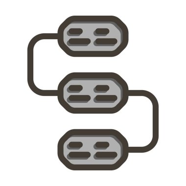 Kişisel ve Ticari Kullanım İçin Renk Simgesi Doldurulmuş Basamaklar Kalın Çizgisi