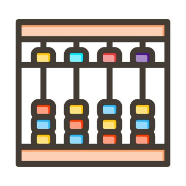 Kişisel ve ticari kullanım için Renk Simgesi Doldurulmuş Abaküs Vektör Kalın Çizgisi