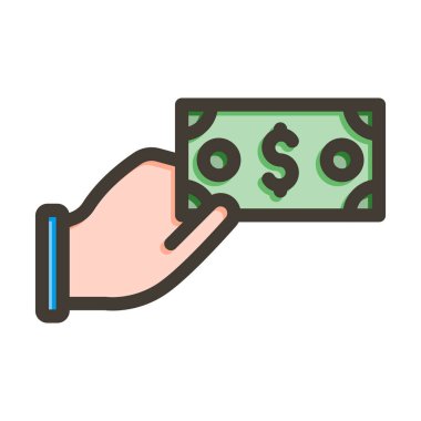 Kişisel ve ticari kullanım için Renk Simgesi Doldurulmuş Ödeme Vektörü Kalın Çizgisi